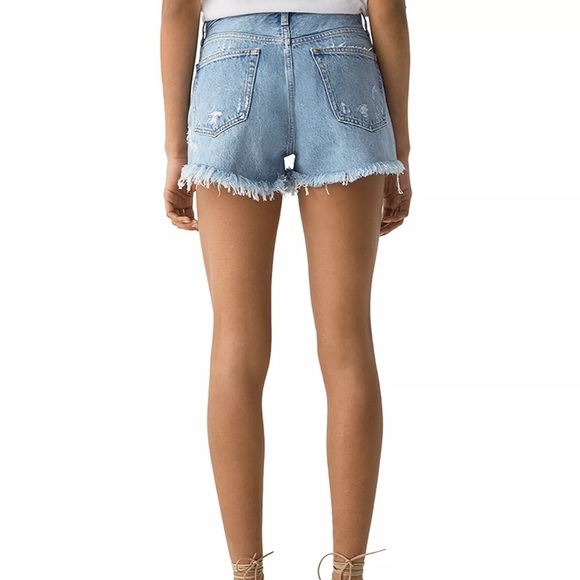 AGOLDE Parker Vintage Cut Off Short / Shorts Swapmeet Light Wash Jean Distressed - Picture 8 of 16
